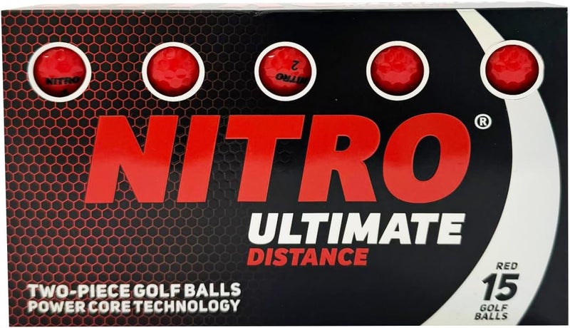 Nitro Ultimate Distance 15 Pack Red Golf Balls - Image 2